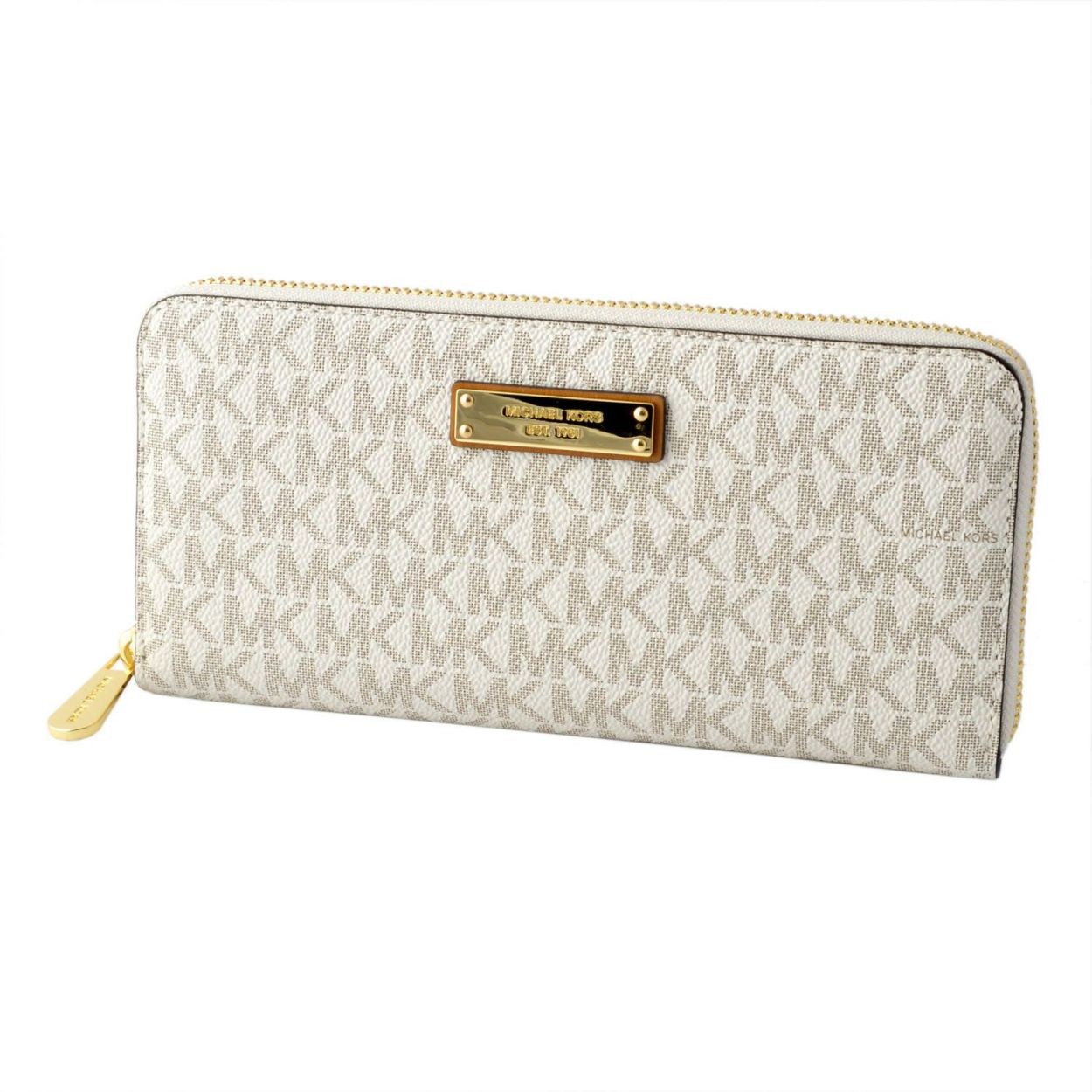 マイケルコース MICHAEL KORS 32S72JSZ3B Vanilla シグネチャー柄 ラウンドファスナー長財布 JET SET ITEM
