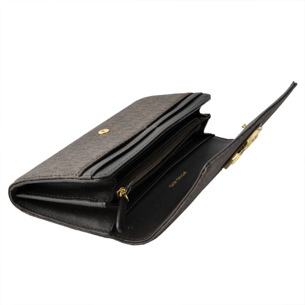 マイケルコース MICHAEL KORS 32S7GFTE3B Brown MKロゴ シグネチャー柄 二つ折り長財布 FULTON