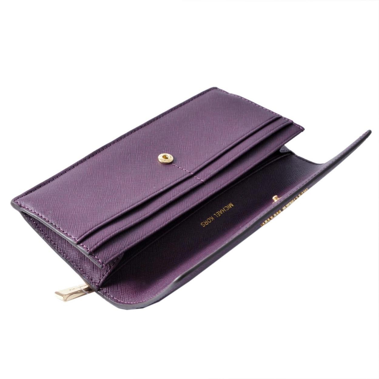 マイケルコース MICHAEL KORS 32F3GTVE7L DAMSON 背面ファスナー小銭入れ付 二つ折り長財布 JET SET TRAVEL