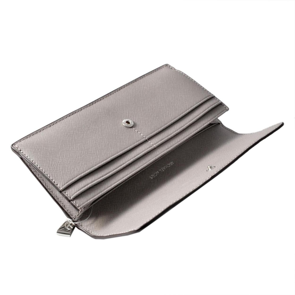 マイケルコース MICHAEL KORS 32F3STVE7L PEARL GREY 背面ファスナー小銭入れ付 二つ折り長財布 JET SET TRAVEL