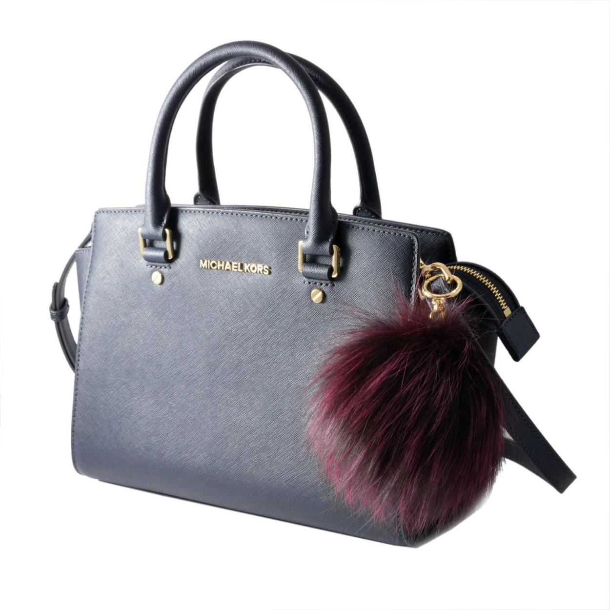 マイケルコース MICHAEL KORS 32F6GKCK3F DAMSON フォックスファー キーリング バッグチャーム FUR PON PON
