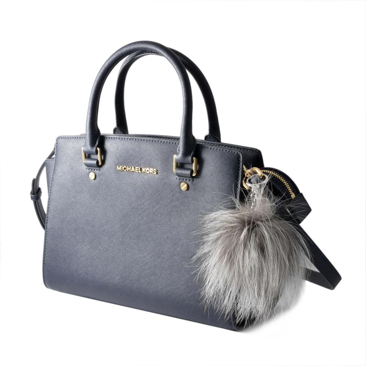 マイケルコース MICHAEL KORS 32F6GKCK3F SILVER フォックスファー キーリング バッグチャーム FUR PON PON