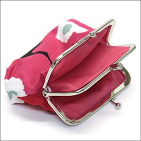 マリメッコ MINI-UNIKKO TUPLA KUKKARO  ミニウニッコ柄 がま口財布 小銭入れ ポーチ ブラック/ピンク 034735 934 black/pink