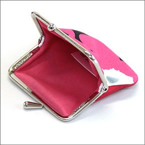 マリメッコ MINI-UNIKKO MINI KUKKARO ミニウニッコ柄 がま口 コットンパース コインケース 小銭入れ ミニ・ポーチ 034773 934 black/pink/red