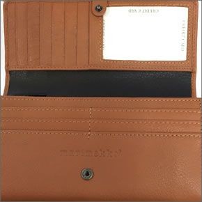 マリメッコ HELINA 4 042227 890 brown/black L字ファスナー小銭入れ付 二つ折り 長財布 カウレザー