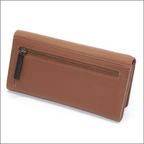 マリメッコ HELINA 4 042227 890 brown/black L字ファスナー小銭入れ付 二つ折り 長財布 カウレザー