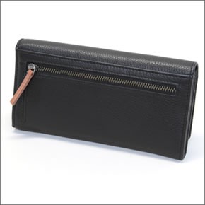 マリメッコ HELINA 4 042227 980 black/brown パスケース・L字ファスナー小銭入れ付 二つ折り 長財布 カウレザー