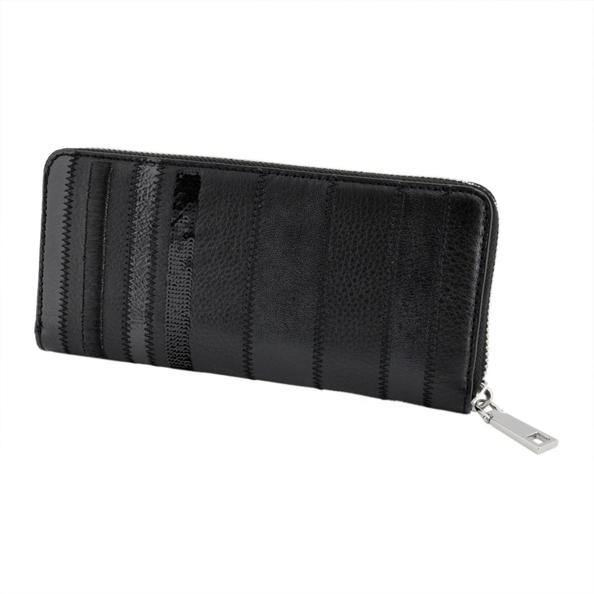 マークジェイコブス MARC JACOBS M0008974-001 Black ストライプ パッチワーク 長財布 ロングウォレット Wingman Stripes Standard Continental Wallet