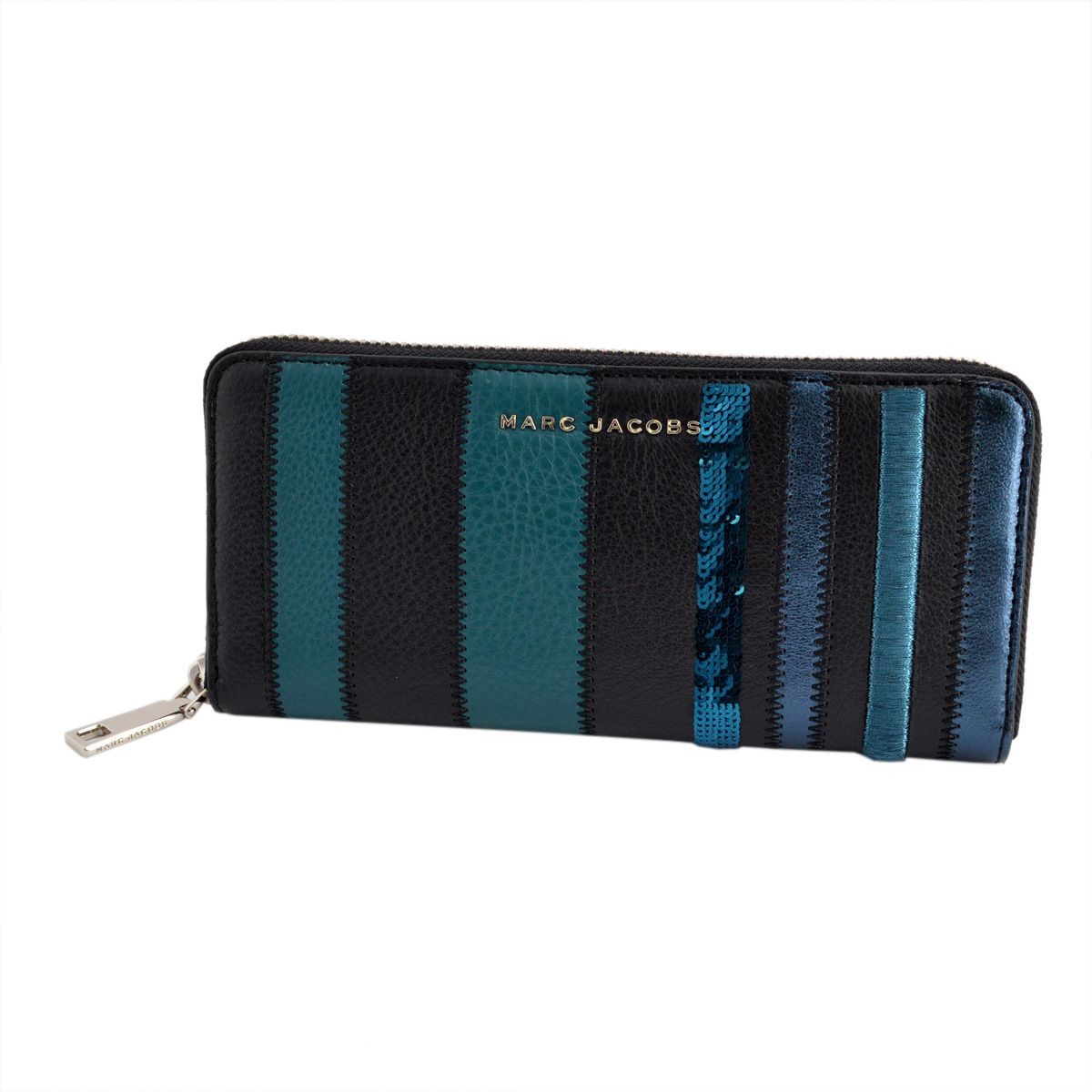 マークジェイコブス MARC JACOBS M0008974-444 Teal Multi ストライプ パッチワーク 長財布 ロングウォレット Wingman Stripes Standard Continental Wallet