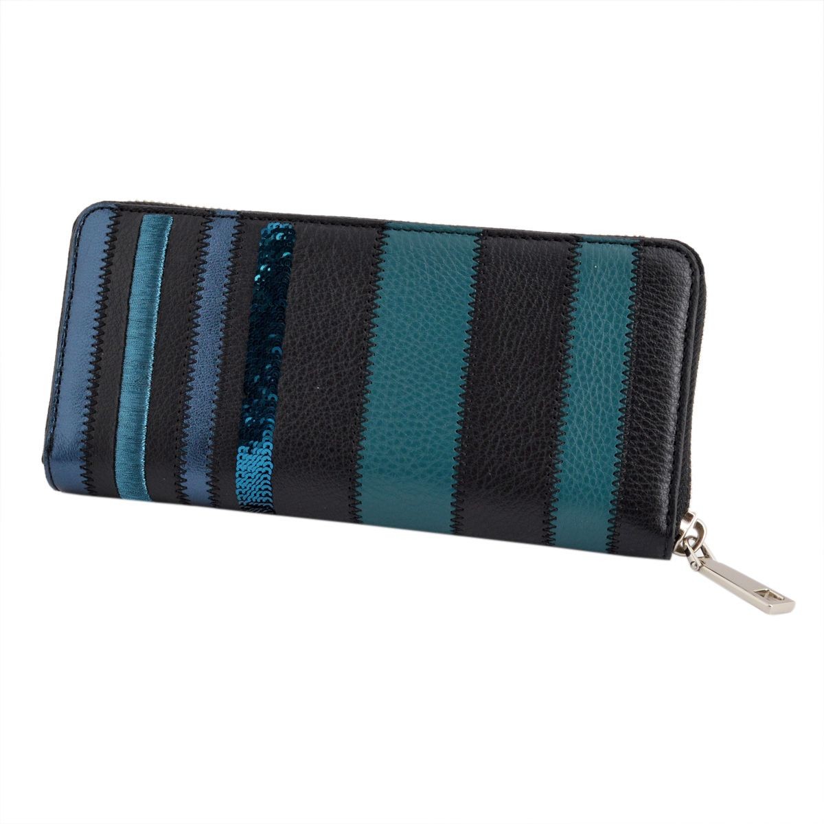 マークジェイコブス MARC JACOBS M0008974-444 Teal Multi ストライプ パッチワーク 長財布 ロングウォレット Wingman Stripes Standard Continental Wallet