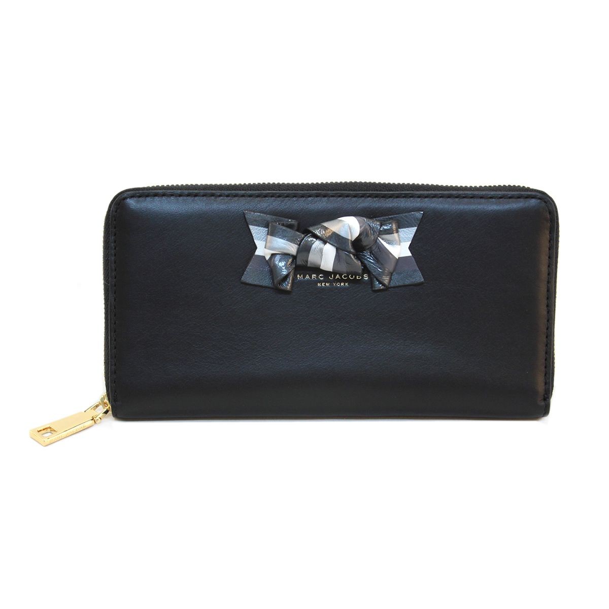 マークジェイコブス MARC JACOBS M0008964-001 Black リボン・ボウモチーフ ラウンドファスナー長財布 Bow Standard Continental Wallet