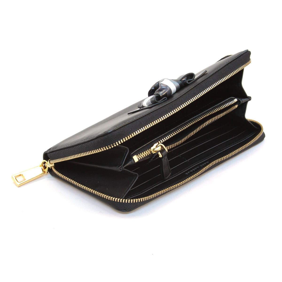 マークジェイコブス MARC JACOBS M0008964-001 Black リボン・ボウモチーフ ラウンドファスナー長財布 Bow Standard Continental Wallet