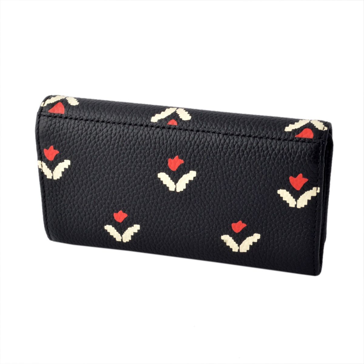 マークジェイコブス MARC JACOBS M0009584-002 Black Multi チューリップデザイン 二つ折り長財布 Embellished Tulip Flap Continental