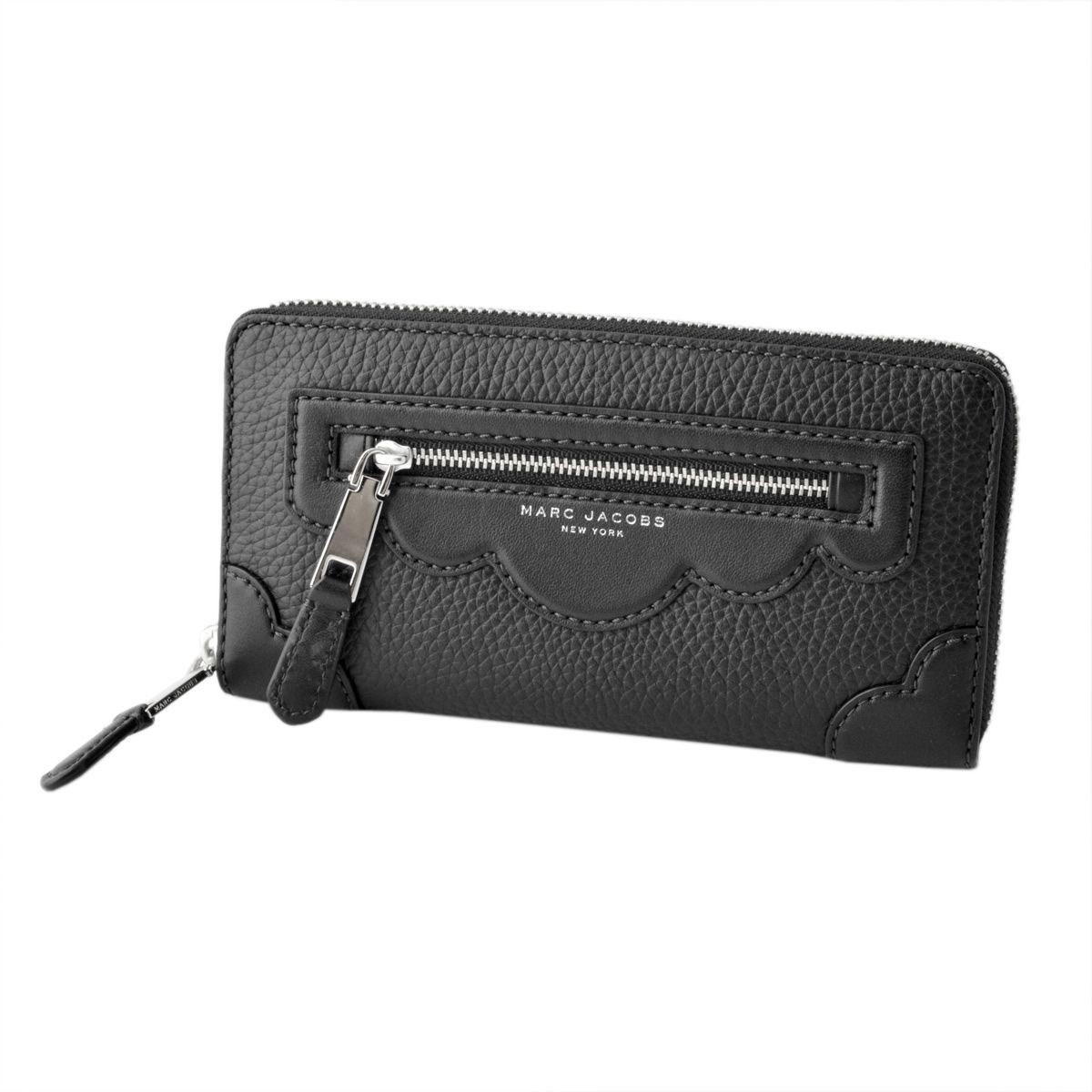 マークジェイコブス MARC JACOBS M0009586-001 Black フラワーデザイン ラウンドファスナー長財布 Haze Standard Continental Wallet