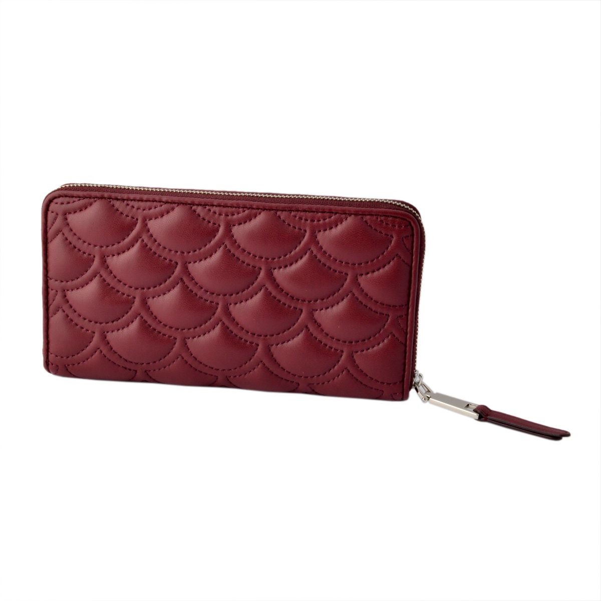 マークジェイコブス MARC JACOBS M0009642-613 Deep Maroon キルティングデザイン ラウンドファスナー長財布 Matelasse Standard Continental Wallet