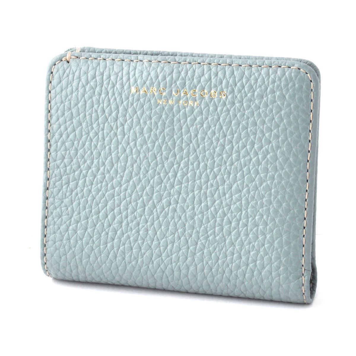 マークジェイコブス MARC JACOBS M0008452-453 Dolphin Blue ゴッサム パスケース付 二つ折りミニ財布 Gotham Open Face Billfold
