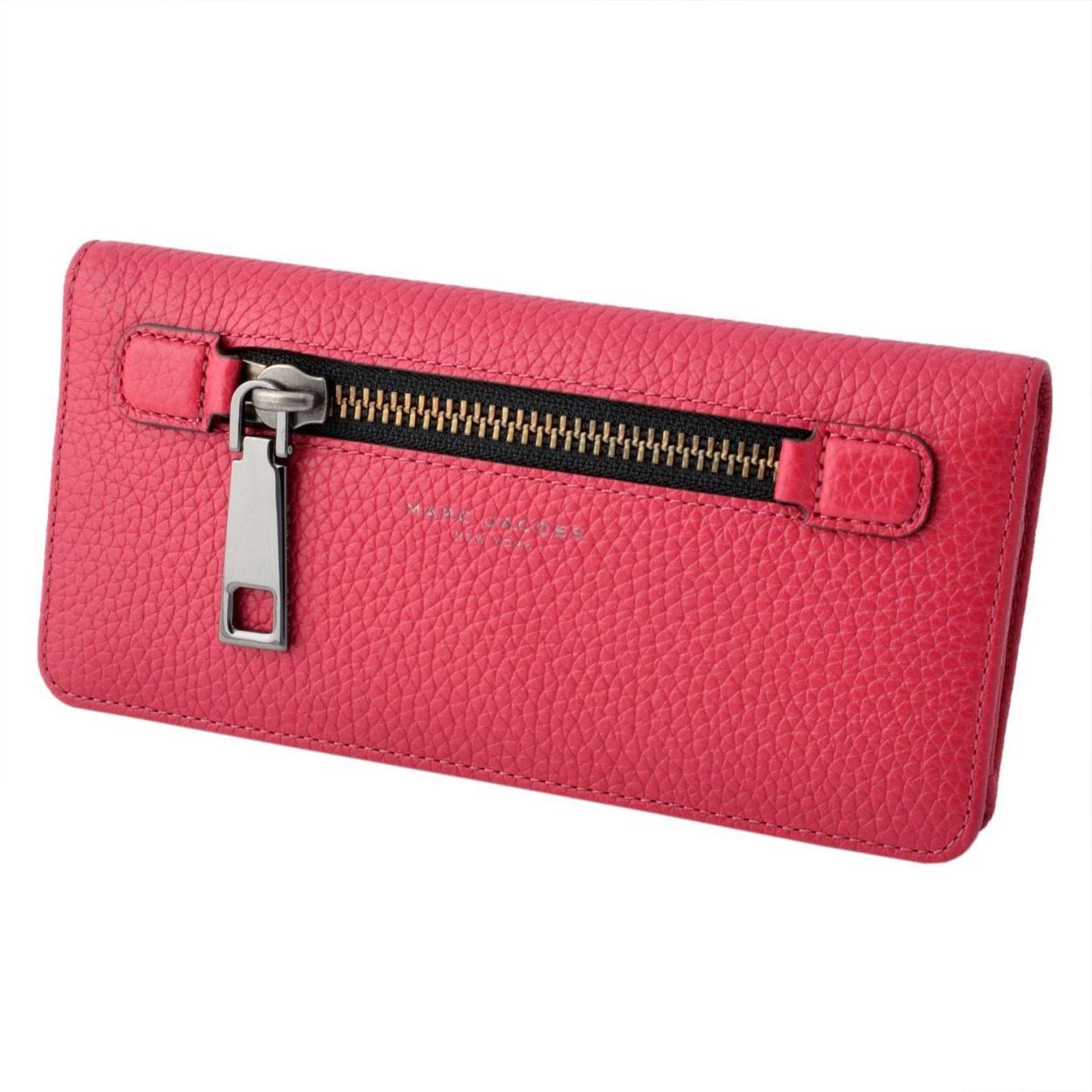 マークジェイコブス MARC JACOBS M0008451-655 Raspberry ゴッサム 二つ折り長財布 Gotham Open Face Wallet