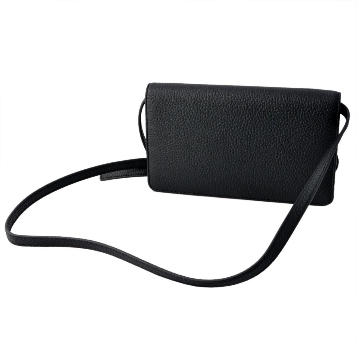 マークジェイコブス MARC JACOBS M0008464-001 Black ゴッサム ショルダーストラップ付 長財布 クロスボディ Gotham Wallet With Leather Strap
