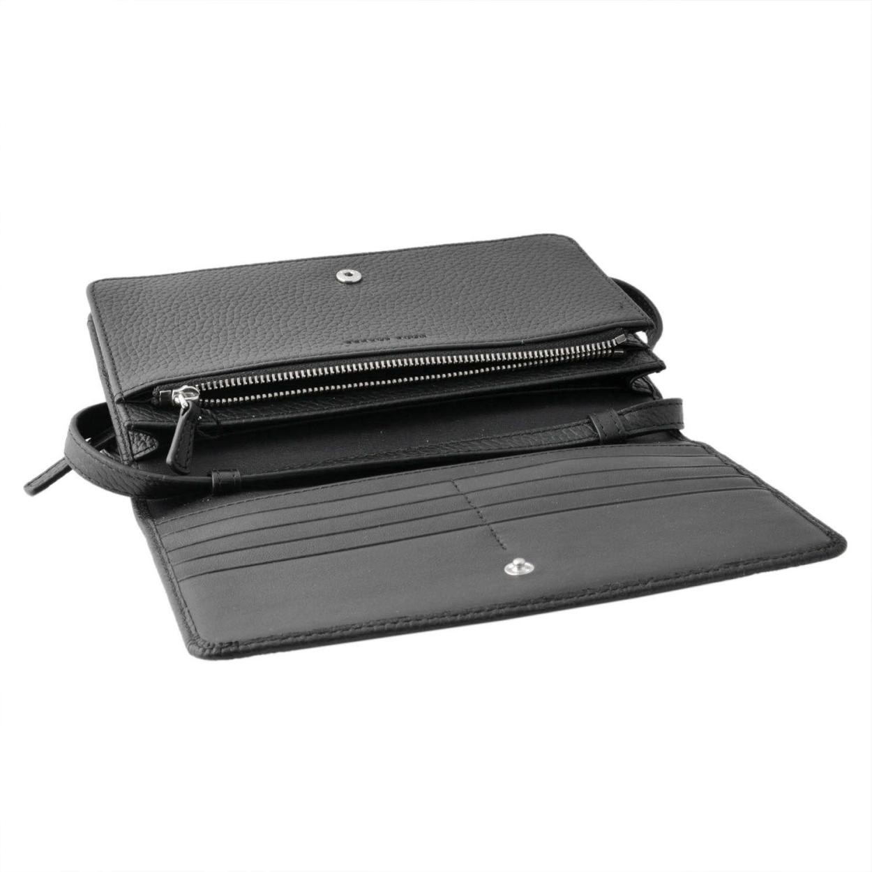 マークジェイコブス MARC JACOBS M0008464-001 Black ゴッサム ショルダーストラップ付 長財布 クロスボディ Gotham Wallet With Leather Strap