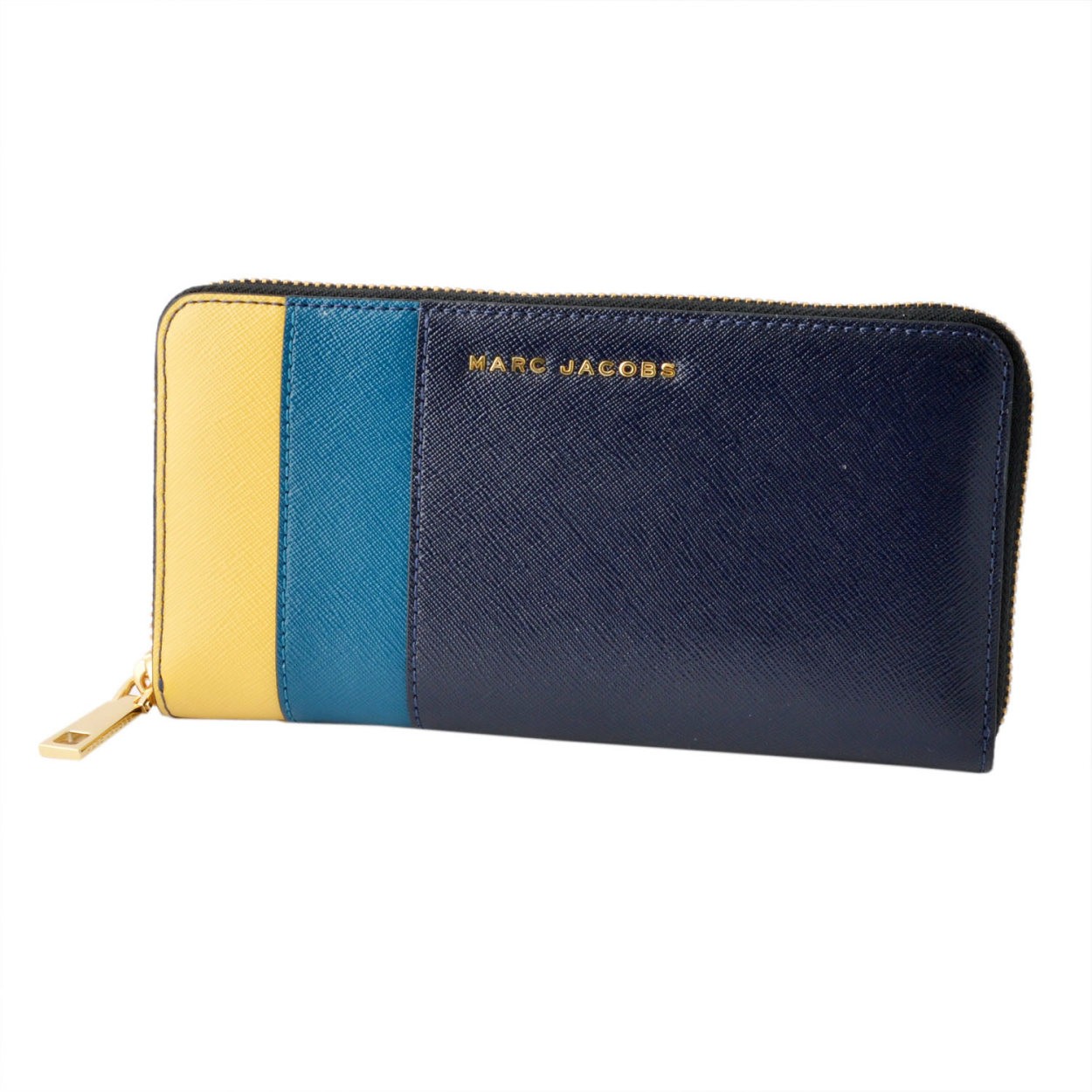 マークジェイコブス MARC JACOBS M0012045-409 Midnight Blue Multi サフィアノレザー 3配色 ラウンドファスナー長財布 Saffiano Standard Continental Wallet
