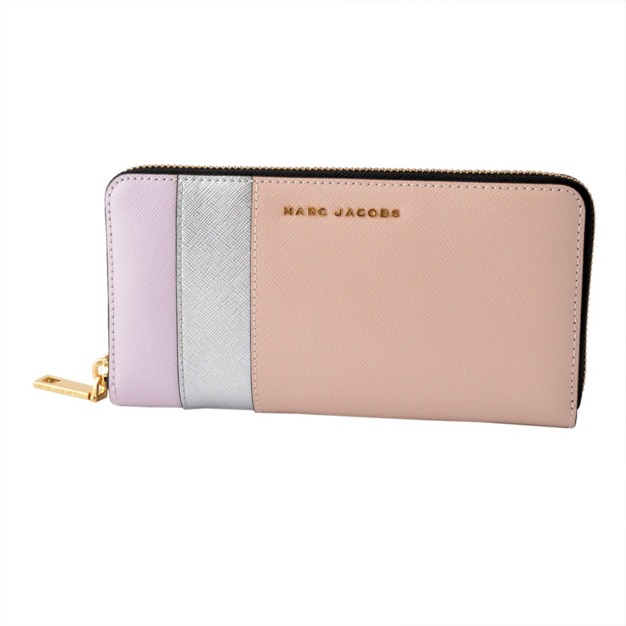 マークジェイコブス MARC JACOBS M0012045-661 Pale Pink Multi サフィアノレザー 3配色 ラウンドファスナー長財布 Saffiano Standard Continental Wallet
