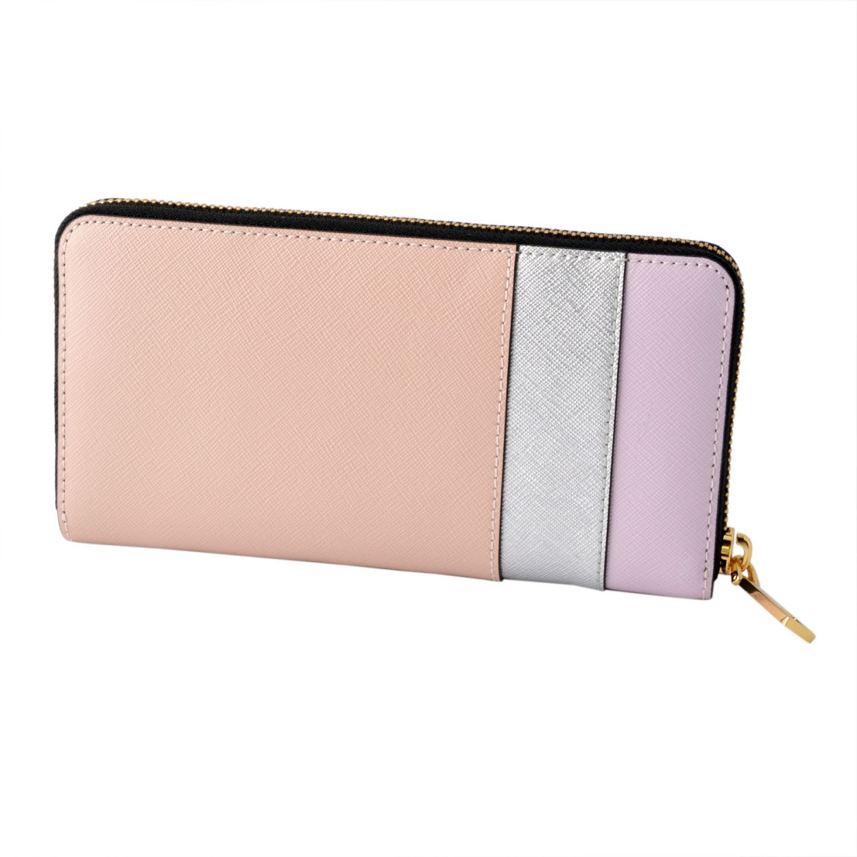 マークジェイコブス MARC JACOBS M0012045-661 Pale Pink Multi サフィアノレザー 3配色 ラウンドファスナー長財布 Saffiano Standard Continental Wallet