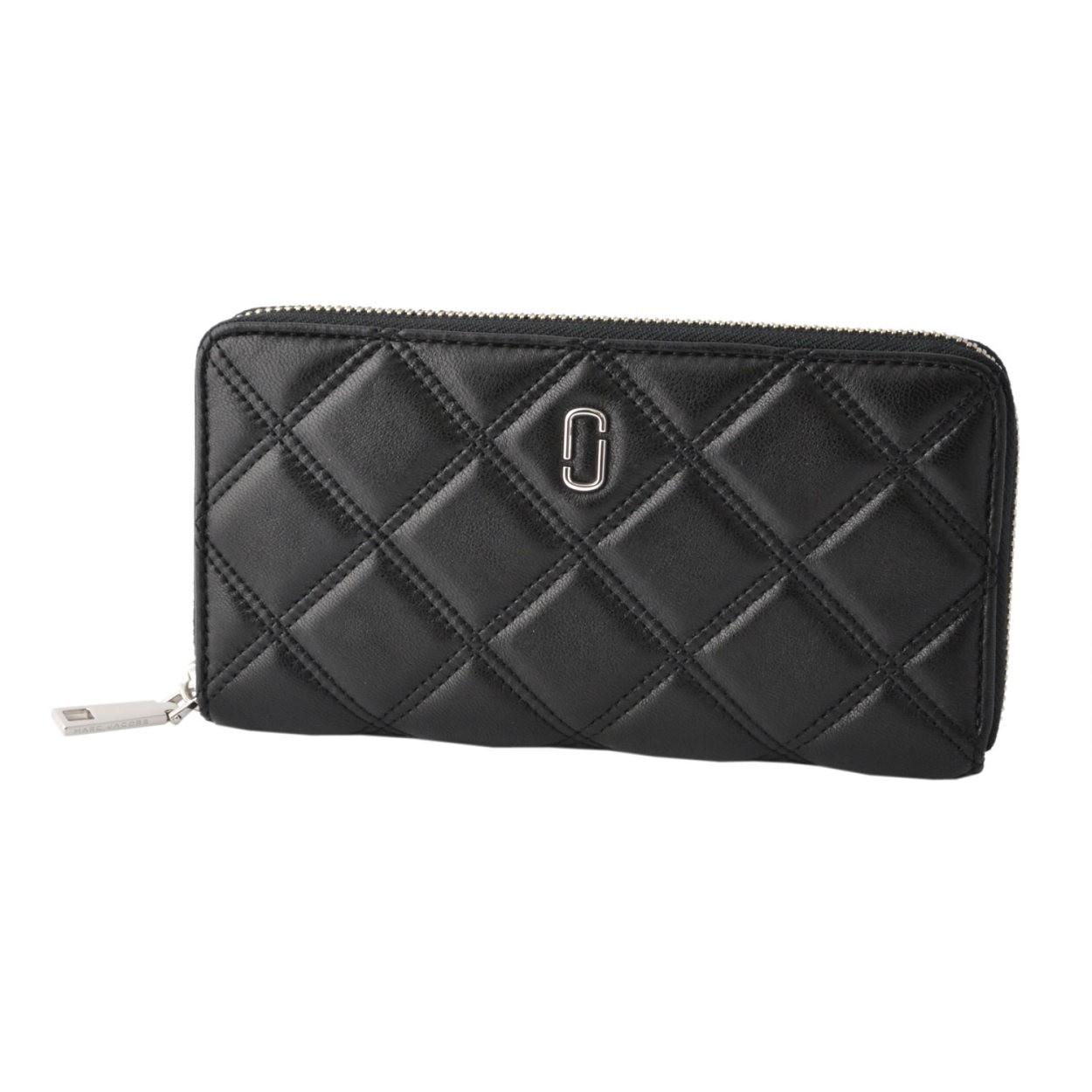 マークジェイコブス MARC JACOBS M0012085-001 Black ダブルJロゴ キルティングステッチ ラウンドファスナー長財布 Double J Standard Continental Wallet