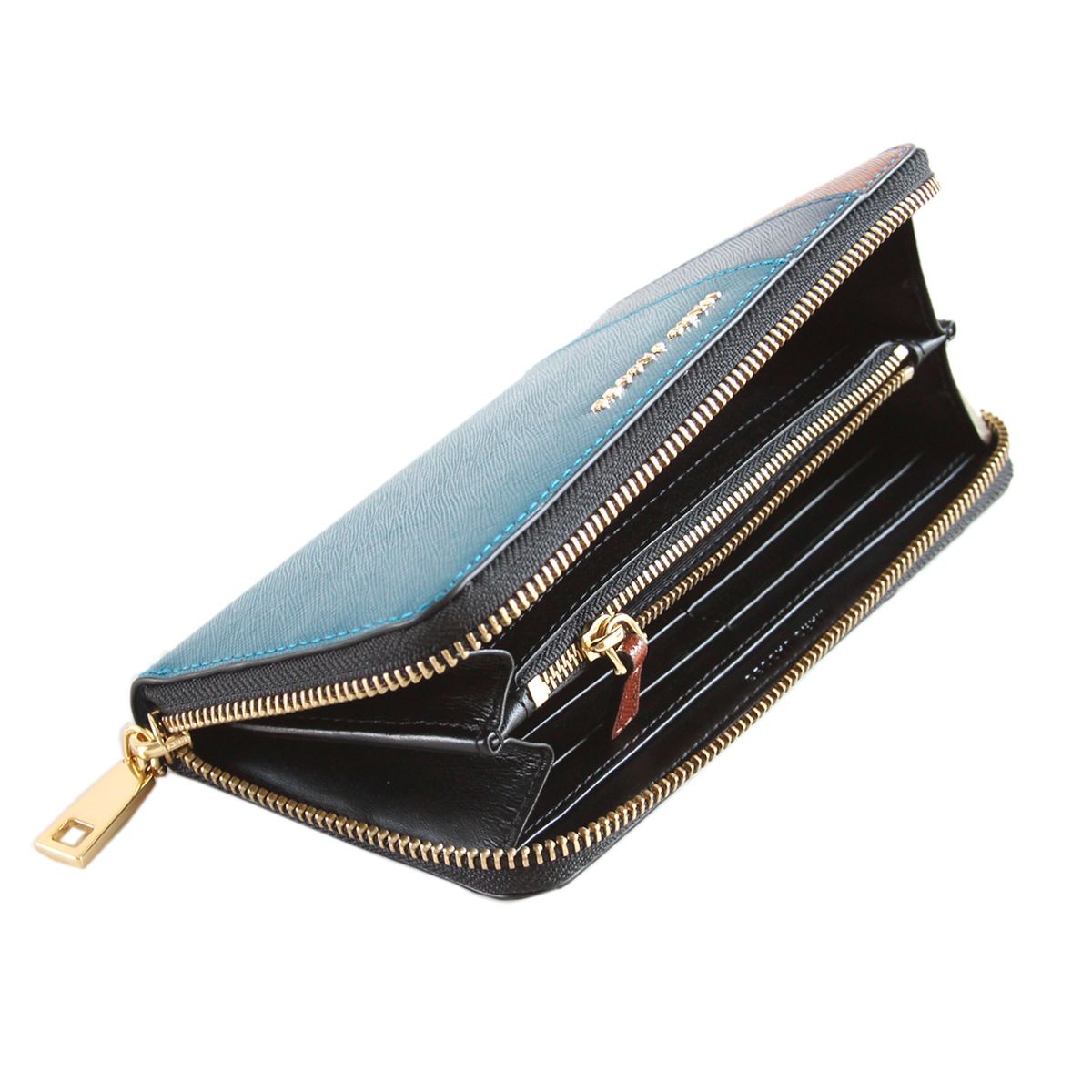 マークジェイコブス MARC JACOBS M0012045-971 Bright Teal Multi 3配色 ラウンドファスナー長財布 Saffiano Standard Continental Wallet