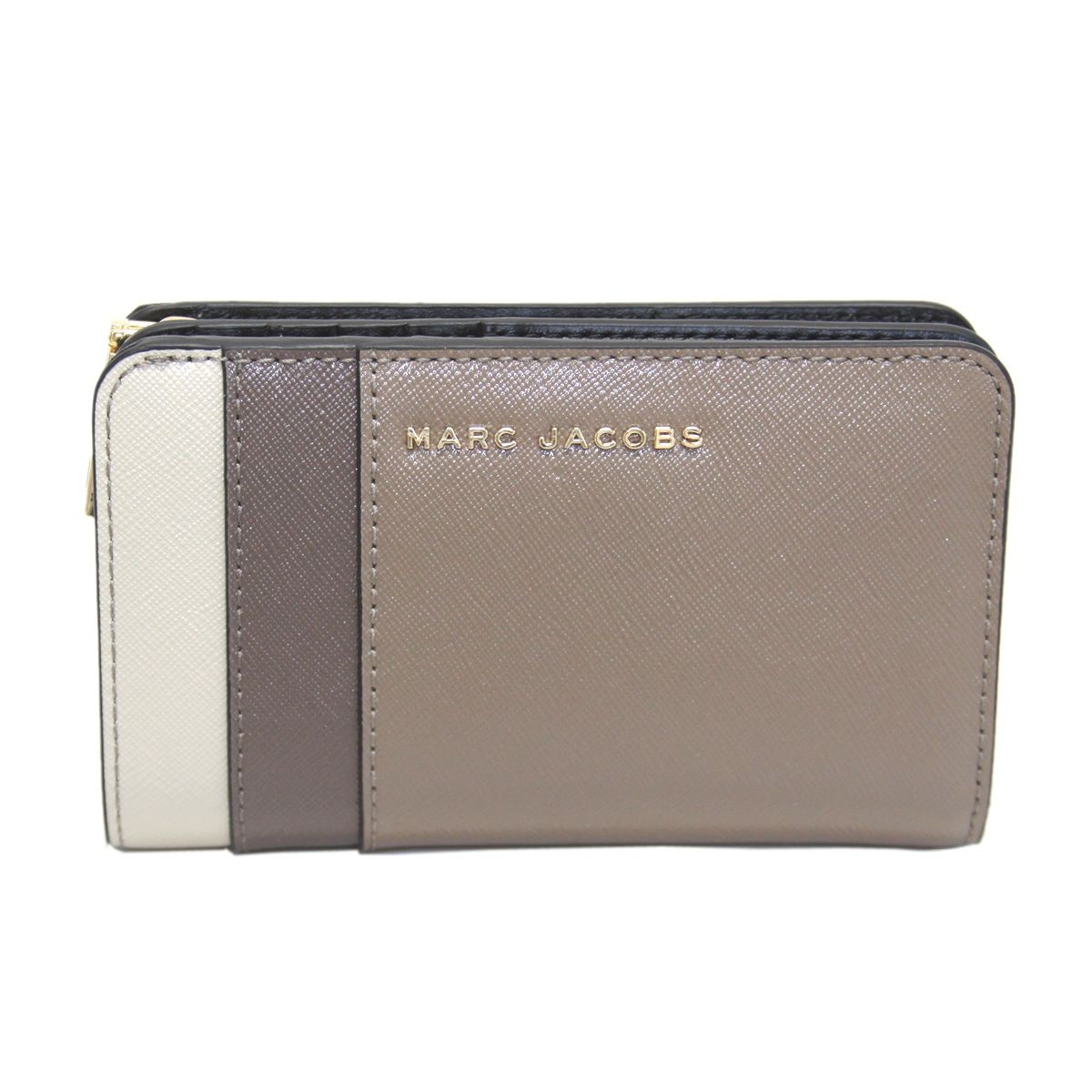 マークジェイコブス MARC JACOBS M0012050-064 French Grey Multi Ｌ字ファスナー小銭入れ付 二つ折り財布 Saffiano Compact Wallet