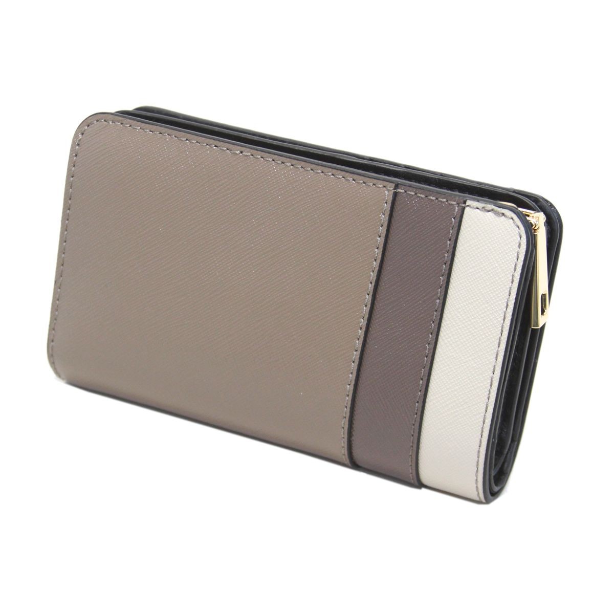 マークジェイコブス MARC JACOBS M0012050-064 French Grey Multi Ｌ字ファスナー小銭入れ付 二つ折り財布 Saffiano Compact Wallet