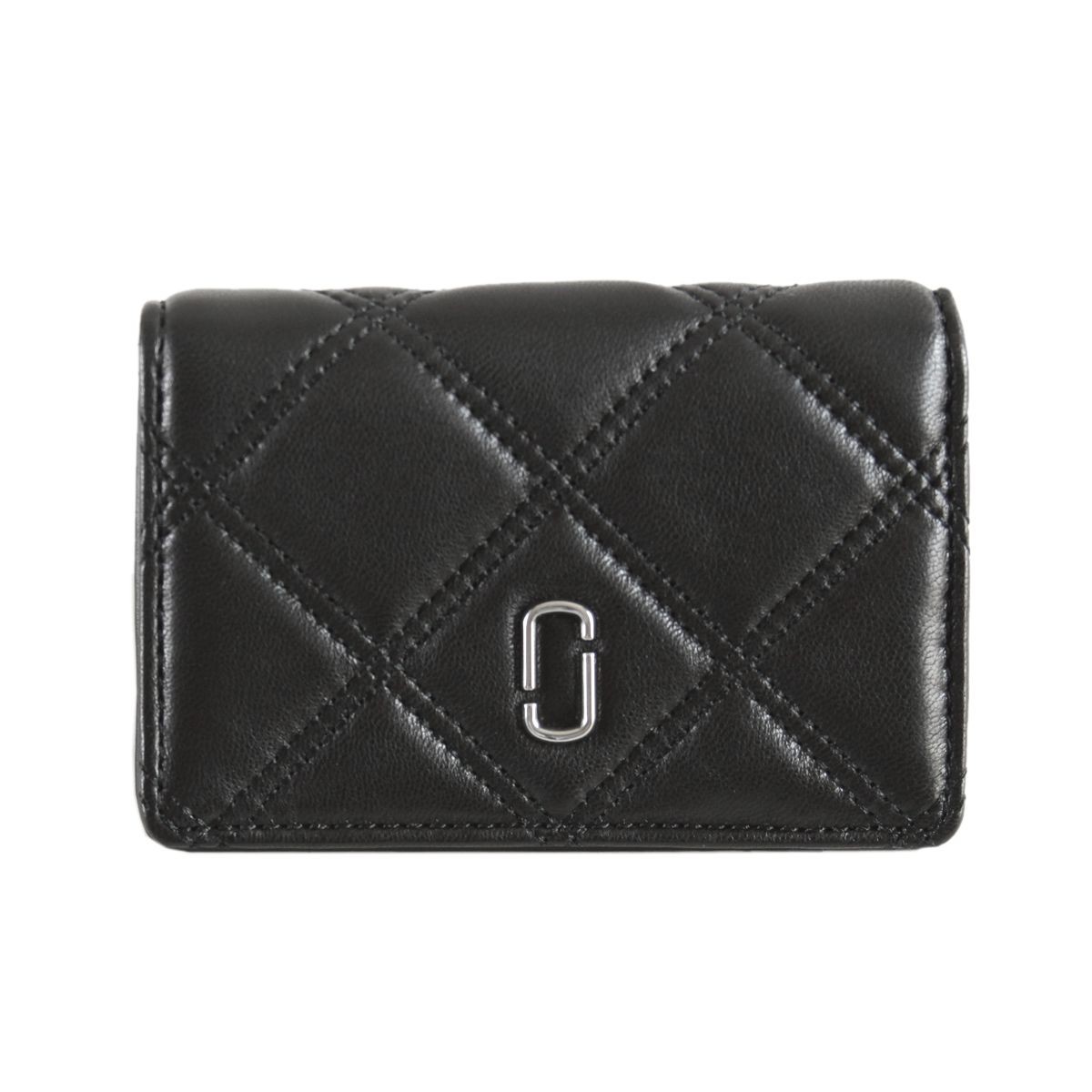 マークジェイコブス MARC JACOBS M0012090-001 Black ダブルJロゴ キルティングステッチ  キーリング付 マルチケース 小銭・定期・カード入れ Double J Matelasse Multi Wallet