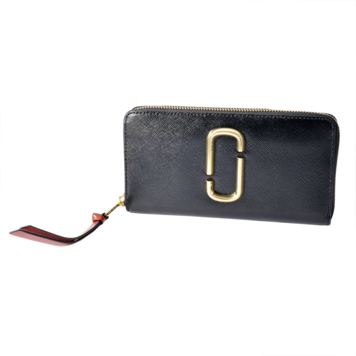 マークジェイコブス MARC JACOBS M0013352-014 Black/Chianti ダブルJロゴ スナップショット カラーブロック ラウンドファスナー長財布 Snapshot