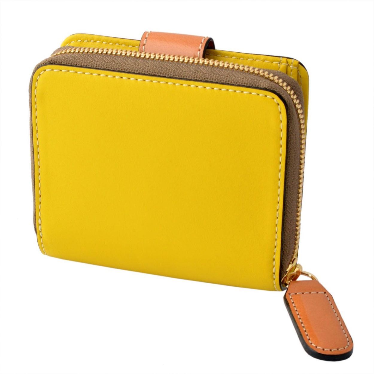 オーラカイリー Orla Kiely 17SBGFL121 Lemon ラウンドファスナー小銭入れ付二つ折り財布 GIANT FROWER Square Zip Wallet