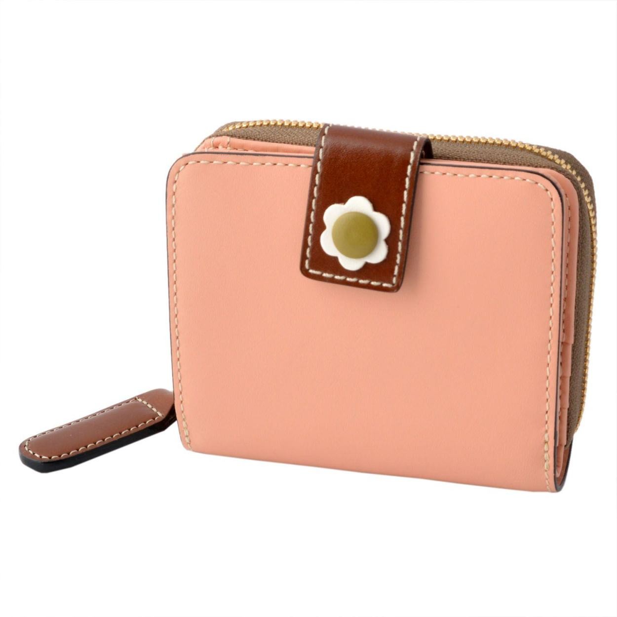 オーラカイリー Orla Kiely 17SBGFL121 Marshmallow ラウンドファスナー小銭入れ付二つ折り財布 GIANT FROWER Square Zip Wallet