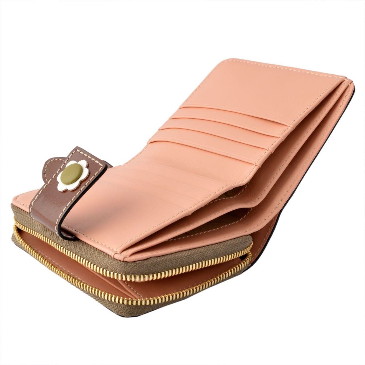 オーラカイリー Orla Kiely 17SBGFL121 Marshmallow ラウンドファスナー小銭入れ付二つ折り財布 GIANT FROWER Square Zip Wallet