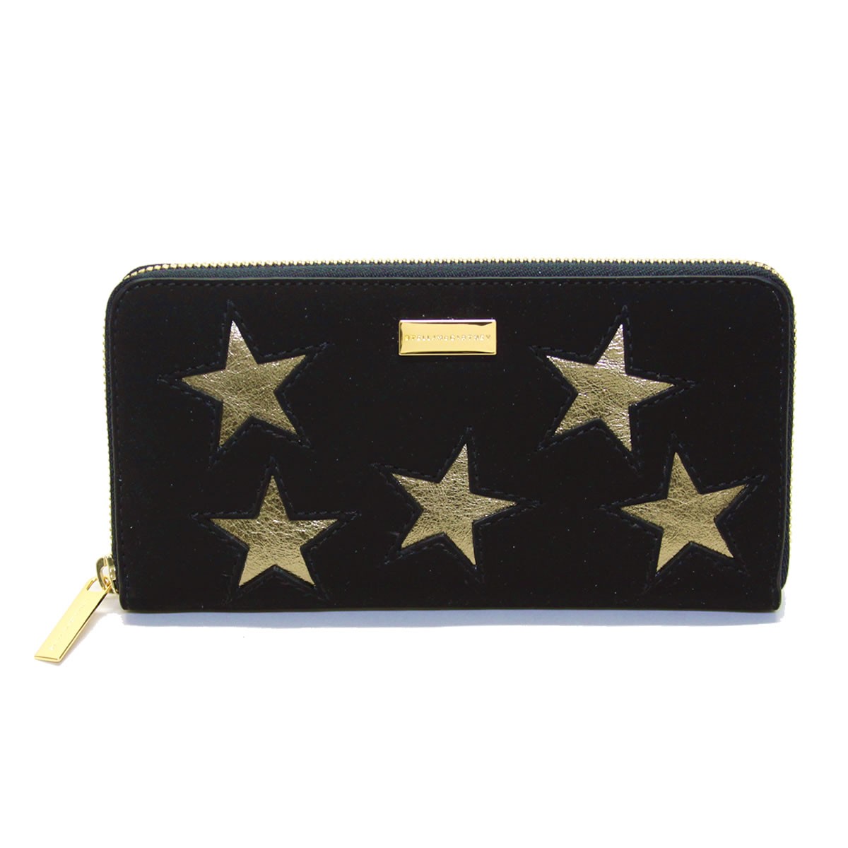 ステラマッカートニー STELLA McCARTNEY 431020 W8140 1000 スター 星型パッチワーク ラウンドファスナー長財布 Wallet Gold Stars
