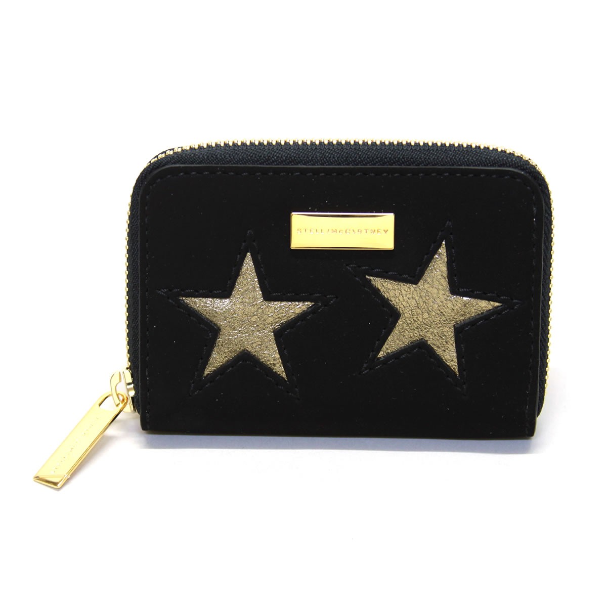 ステラマッカートニー STELLA McCARTNEY 431022 W8140 1000 スター 星型パッチワーク ジップ コインケース 小銭入れ Coin Purse Gold Stars