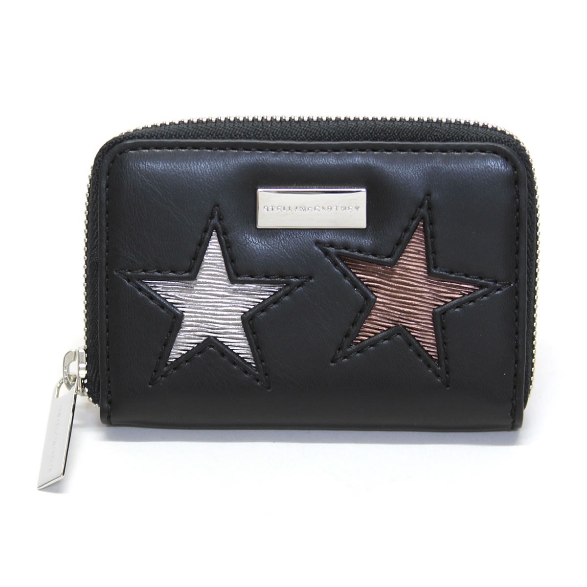 ステラマッカートニー STELLA McCARTNEY 431022 W8141 1000 スター 星型パッチワーク ジップ コインケース 小銭入れ Coin Purse Eco Alter Nappa Multicolor Stars