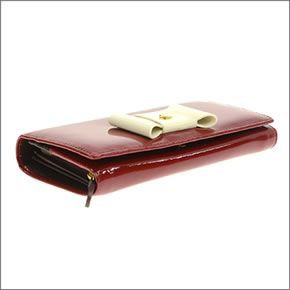 ヴィヴィアン ウエストウッド ≪取り寄せ商品≫ リボンモチーフ パテントレザー パスケース付 二つ折り長財布 1032V-FIOCCO/CIL