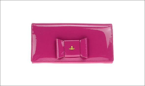 ヴィヴィアン ウエストウッド ≪取り寄せ商品≫ リボンモチーフ パテントレザー パスケース付 二つ折り長財布 1032V-FIOCCO/FUX