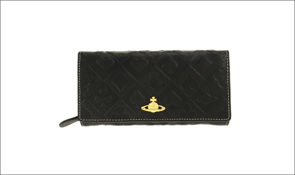 ヴィヴィアン ウエストウッド ≪取り寄せ商品≫ トランプマーク・ロゴ型押し  パスケース付 二つ折り長財布 1032V-MONTECARLO/NER