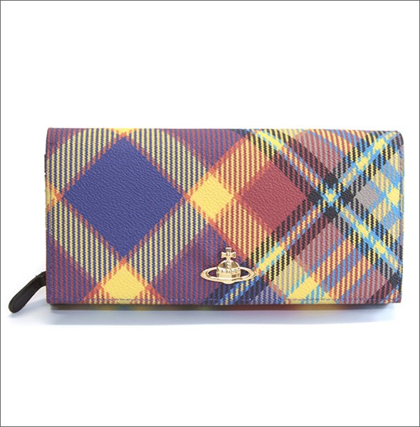 ヴィヴィアン ウエストウッド  ダービー チェック柄 パスケース付 二つ折り長財布 DERBY 1032V30V N32 MAC KAT