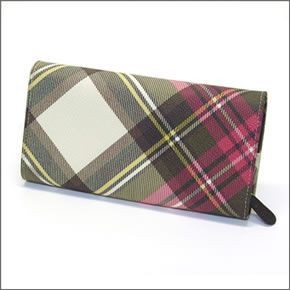 ヴィヴィアン ウエストウッド  ダービー チェック柄 パスケース付 二つ折り長財布 DERBY 1032V30V E31 NEW EXHIBITION