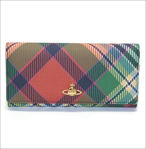 ヴィヴィアン ウエストウッド  ダービー チェック柄 二つ折り長財布 DERBY 2800V67V M55 CLASSIC
