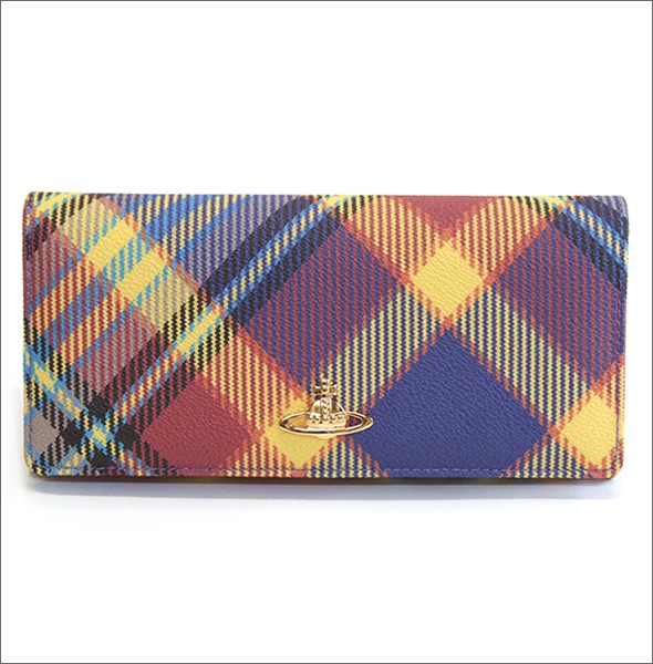 ヴィヴィアン ウエストウッド  ダービー チェック柄 二つ折り長財布 DERBY 2800V67V N32 MAC KAT