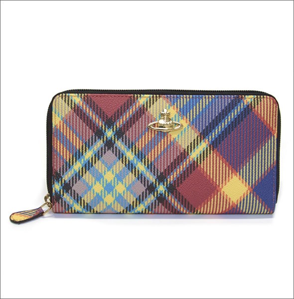 ヴィヴィアン ウエストウッド  ダービー チェック柄 ラウンドファスナー長財布 DERBY 5140V126V N32 MAC KAT