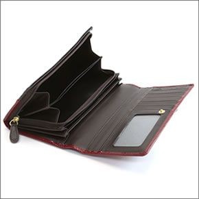 ヴィヴィアン ウエストウッド  リボンモチーフ パテントレザー パスケース付 二つ折り長財布 FIOCCO 1032V30V 410 CILIEGIA