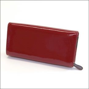 ヴィヴィアン ウエストウッド  リボンモチーフ パテントレザー パスケース付 二つ折り長財布 FIOCCO 1032V30V 410 CILIEGIA