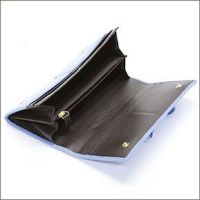 ヴィヴィアン ウエストウッド  リボンモチーフ パテントレザー 二つ折り長財布 FIOCCO 2800V67V 769 ACQUA