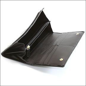 ヴィヴィアン ウエストウッド  リボンモチーフ パテントレザー 二つ折り長財布 FIOCCO 2800V67V 100 NERO
